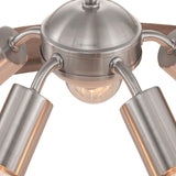 Gulliver 5-Light Brushed Nickel Chandelier with Weathered Gray Wood Accents Progress Lighting P400184-009 Home Decorators Outlet HomeDecorAndTools.com