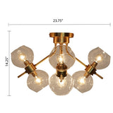 River of Goods 14.5"H Ezo Brushed Gold and Glass Atom 8-Light Fixture 19579
