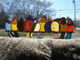 River of Goods | Multi Stained Glass Birds on a Wire Window Panel 10279