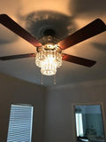 River of Goods Bohemian 52 in. Indoor White Punched Metal Ceiling Fan 16555S 52”W Punched Metal and Crystal Ceiling Fan