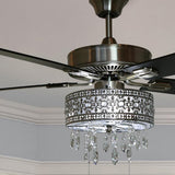 River of Goods Modern 52 in. Satin Nickel Chandelier LED Ceiling Fan with Light 19542