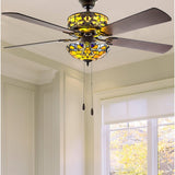 River of Goods 52 in. Indoor Amber Ceiling Fan with Light Kit and Remote Control 19166