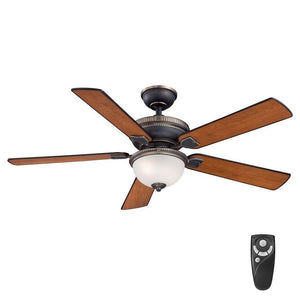 Home Decorators Collection AM21-TB Colbert 52 in. Indoor Tarnished Bronze Ceiling Fan with Light Kit and Remote Control
