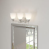Renovations 22 in. 3-Light Antique Nickel Bathroom Vanity Light with Glass Shades Progress Lighting P2731-81