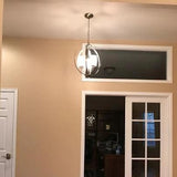 3-Light Brushed Nickel Chandelier with Etched White Glass Shades Hampton Bay WB1002-CL Home Decorators Outlet HomeDecorAndTools.com