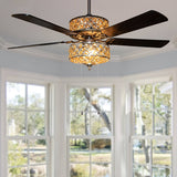 Glam 52 in. Amber Crystal Ceiling Fan with Light and Remote Control River of Goods 19192 Home Decorators Outlet HomeDecorAndTools.com