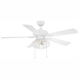 Ellard 52 in. LED Matte White Ceiling Fan with Light Kit Home Decorators Collection YG629-MWH Home Decorators Outlet HomeDecorAndTools.com