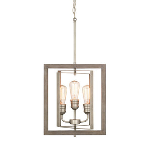 Palermo Grove 3-Light Antique Nickel Pendant with Painted Weathered Gray Wood Accents Home Decorators Collection 7921HDCANDI Home Decorators Outlet HomeDecorAndTools.com