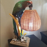 13.8 in. Multi-Colored Welcoming Parrot Table Lamp with Wicker Basket Shade River of Goods 16349 Home Decorators Outlet www.HomeDecorAndTools.com