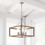 Boswell Quarter Collection 5-Light Galvanized Pendant with Painted Chestnut Wood Accents Home Decorators Collection 7949HDCGLDI Home Decorators Outlet HomeDecorAndTools.com