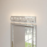 Olivet 4-Light Chrome Vanity Light with Cube Glass Shades Hampton Bay 25724-HBU