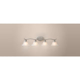 Andenne 4-Light Brushed Nickel Bath Vanity Light with Bell Shaped Marbleized Glass Shades