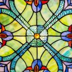 River of Goods Multi Stained Glass Mini Halston Window Panel 13278