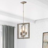 Palermo Grove 3-Light Antique Nickel Pendant with Painted Weathered Gray Wood Accents Home Decorators Collection 7921HDCANDI Home Decorators Outlet HomeDecorAndTools.com