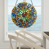 Multi-Colored Stained Glass Webbed Heart Window Panel River of Goods 12790 Home Decorators Outlet HomeDecorAndTools.com