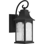 Progress Lighting Maison Collection 1-Light Black 16.25 in. Outdoor Wall Lantern Sconce P5753-31