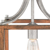 Boswell Quarter Collection 1-Light Galvanized Mini-Pendant with Painted Chestnut Wood Accents 7947HDCGLDI