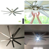 Home Decorators Collection Kensgrove 72 in. Integrated LED Indoor/Outdoor Brushed Nickel Ceiling Fan with Light Kit and Remote Control YG493OD-BN Home Decorators Outlet HomeDecorAndTools.com