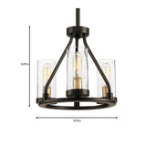 Hartwell 3-Light Antique Bronze Mini-Pendant with Clear Seeded Glass and Natural Brass Accents Progress Lighting P500134-020 Home Decorators Outlet HomeDecorAndTools.com