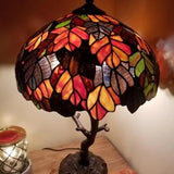river of goods 24.5 in. Multi-Colored Indoor Table Lamp with Stained Glass Tree Trunk Base 11126