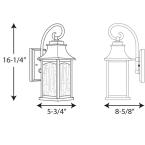 Progress Lighting Maison Collection 1-Light Black 16.25 in. Outdoor Wall Lantern Sconce P5753-31