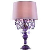Poetic Wanderlust by Tracy Porter 26 in. Purple Table Lamp with Alisal Satin Shade and Cascading Crystal Jewels River of Goods 15576 Home Decorators Outlet HomeDecorAndTools.com