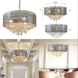 Brielle 3-Light Silver Chandelier with Polished Nickel and Crystal Shade River of Goods 19374 Home Decorators Outlet HomeDecorAndTools.com