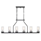 Hartwell 6-Light Graphite Island Chandelier with Antique Nickel Accents and Clear Seeded Glass Progress Lighting P400127-143