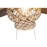 River of Goods 18913 52 in. Silver Ceiling Fan with Punched Metal Triple-Tiered Clear Crystals www.HomeDecorAndTools.com