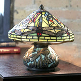 10 in. Green Table Lamp with Stained Glass Shade and Mosaic Base River of Goods 9578 Home Decorators Outlet HomeDecorAndTools.com