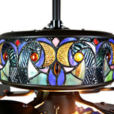 Halston 52 in. Indoor Blue Stained Glass Ceiling Fan River of Goods 16160S Home Decorators Outlet HomeDecorAndTools.com