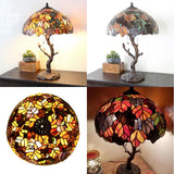 river of goods 24.5 in. Multi-Colored Indoor Table Lamp with Stained Glass Tree Trunk Base 11126