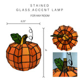 River of Goods 14730 9 in. Orange Indoor Patch the Pumpkin Stained Glass Accent Lamp - HomeDecorAndTools.com