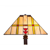 River of Goods 19285 24.25 in. Amber Table Lamp with Stained Glass Shade - HomeDecorAndTools.com