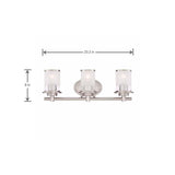 Truitt 3-Light Brushed Nickel Vanity Light with Clear and Sand Glass Shades Hampton Bay HB2577-35