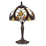 River of Goods 16 in. Multi-Colored Indoor Table Lamp with Stained Glass Halston Shade 12301