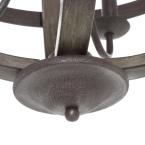Progress Lighting Keowee Collection 19.88 in. 4-Light Artisan Iron Orb Chandelier with Elm Wood Accents #P400128-148