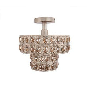 River of Goods 18773 Punched Single Light 11-3/4" Wide Semi-Flush Ceiling Fixture - Amber / Gold