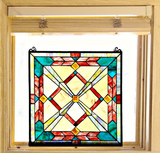 River of Goods Multi-Colored Stained Glass Southwest Sunset Window Panel 15057