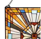 River of Goods Multi-Colored Stained Glass Pharaoh's Jeweled Window Panel 13483
