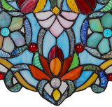 River of Goods Multi-Colored Stained Glass Butterfly Fleurs Window Panel 13428