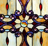 Amber Stained Glass Brandi's Window Panel River of Goods 13270 HOME DECORATORS OUTLET HomeDecorAndTools.com