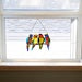 10.5"H Stained Glass Tropical Birds Window Panel 14469